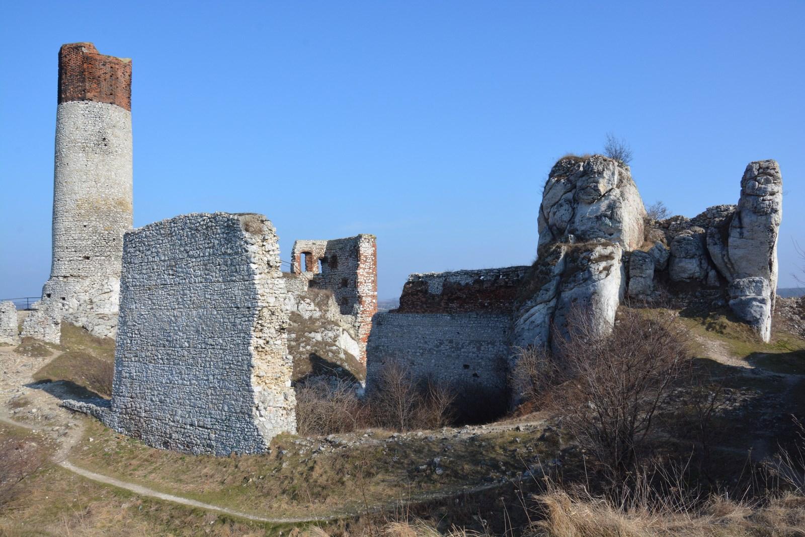 Ruiny zamku zlokalizowane na Jurze Krakowsko-Częstochowskiej