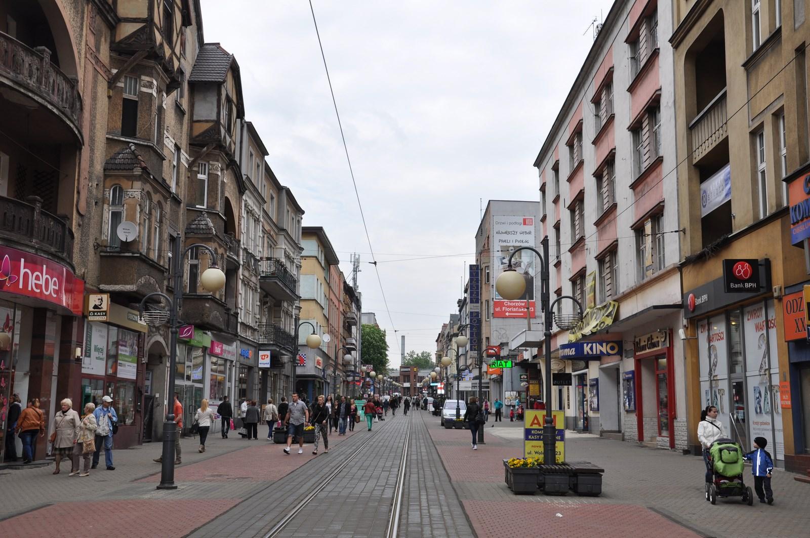 Główna ulica w centrum Chorzowa
