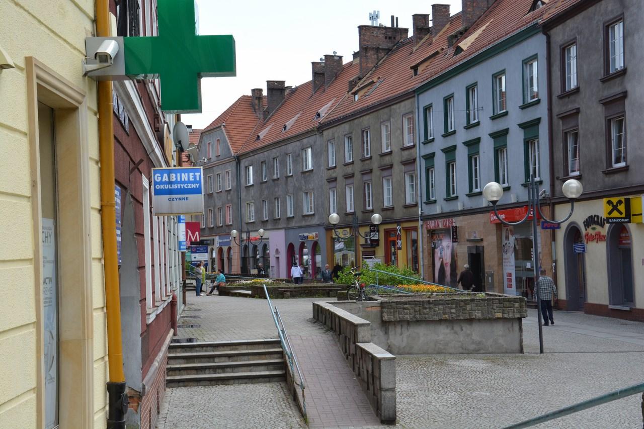 Centrum miasta z budynkami