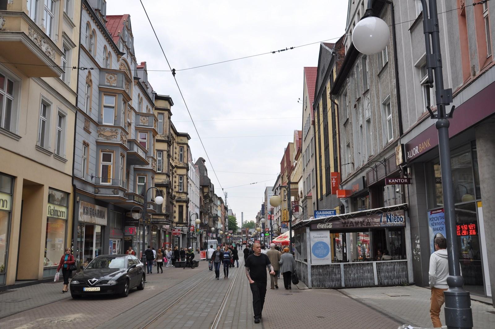 Główna ulica w centrum Chorzowa